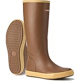 HISEA Mens Rubber Boots, 100% Natural Rubber Tall Rain Boots with Fabric Lining for Men