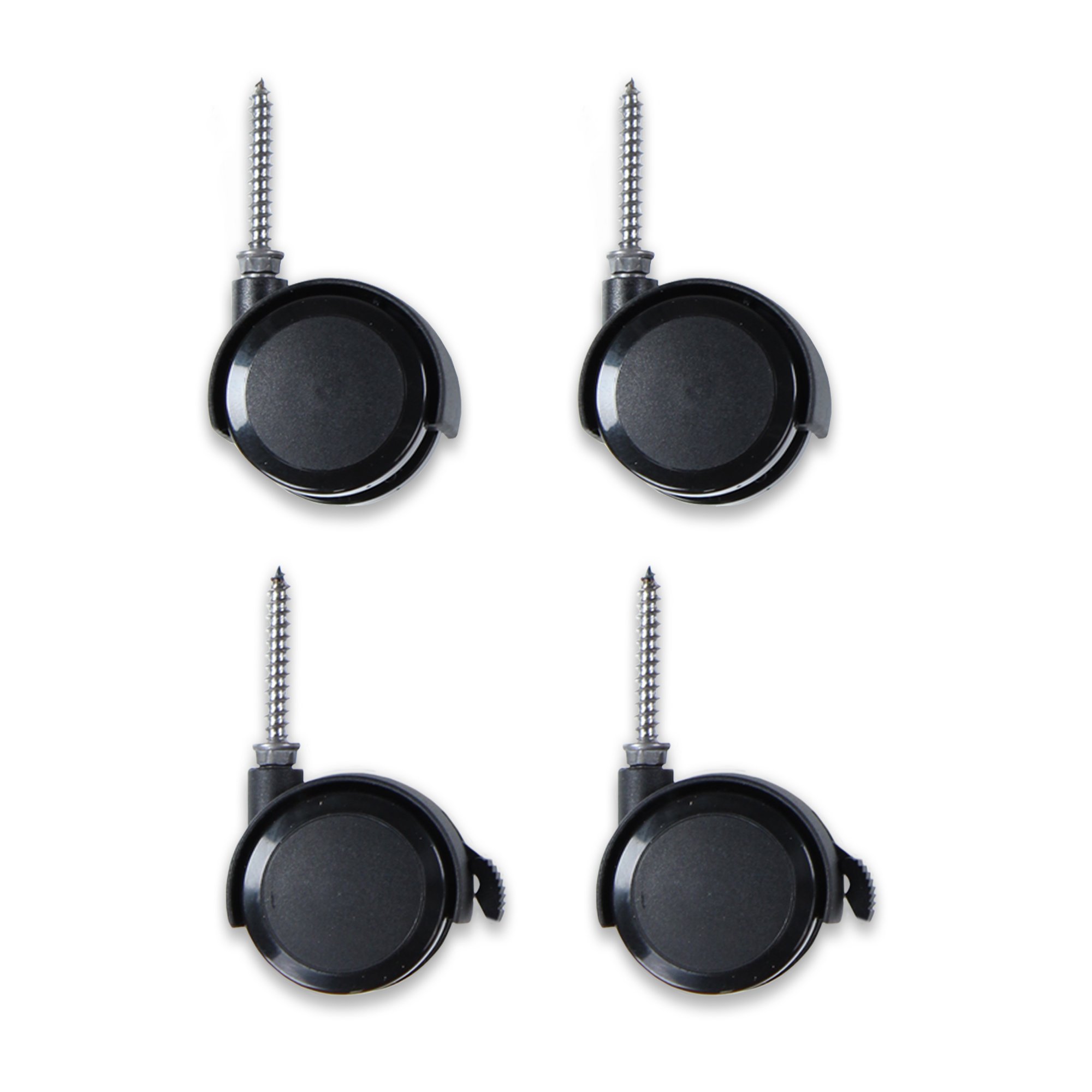 babybay 180401 Rolling Castors Kit Parquet for Trend, One Size, Black