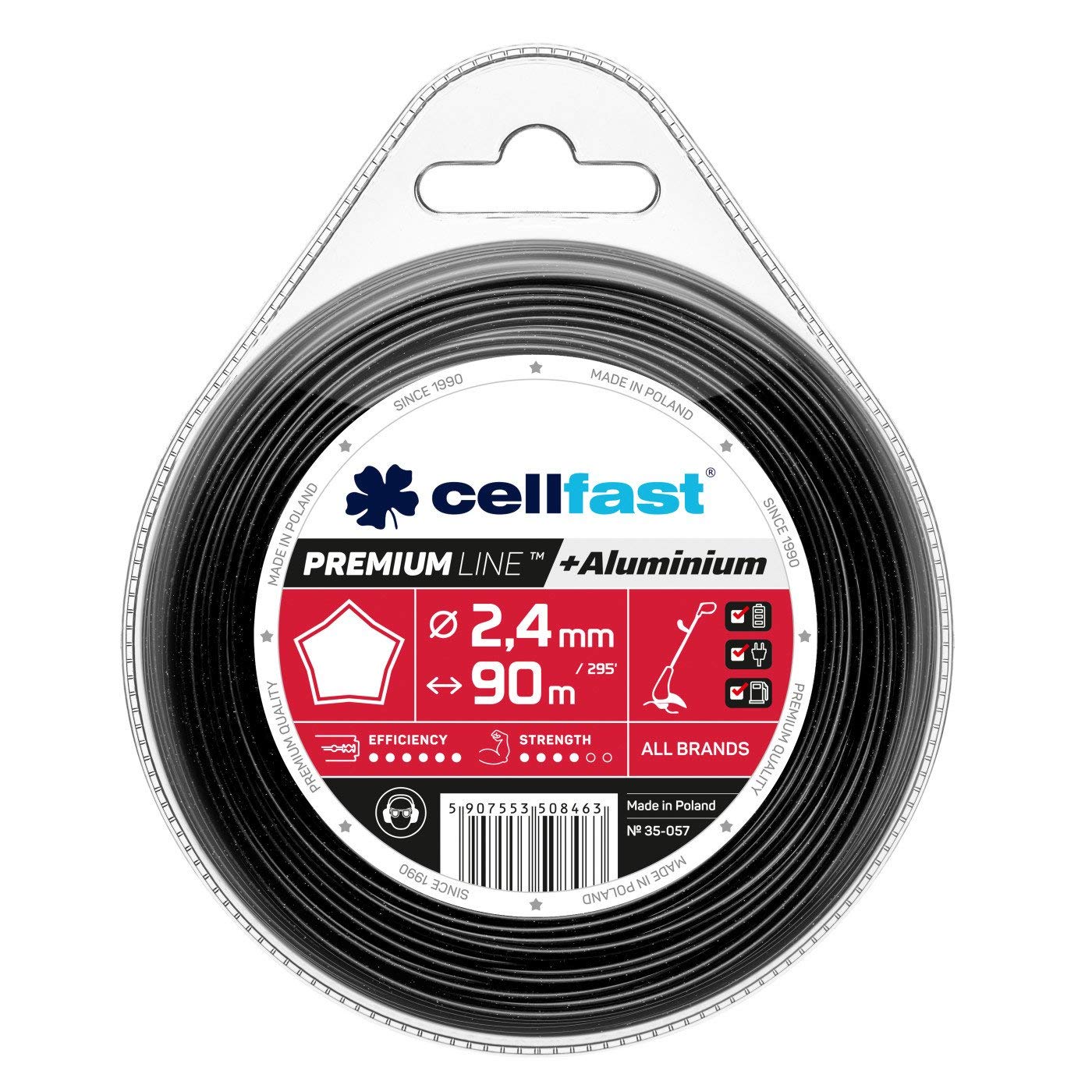 Cellfast Trimmer line Premium – Starlet 2.4mm x 90m, Reinforced with Aluminum Particles, 35-057