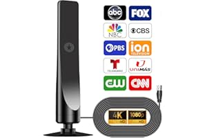 TOYYKANG TV Antenna for Smart TV, 2024 Upgraded Digital TV Antenna Indoor Support 4k 1080p Up to 400+ Miles Long Range with Amplifier and Signal Booster, HD Antenna HDTV Indoor Outdoor-16.4ft Coax Cable