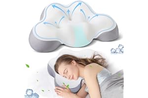 MIXINISO Cervical Pillow for Neck and Shoulder, Ergonomic Side Sleeper Pillow for Neck Support, Contour Memory Foam Pillows for Side Back & Stomach Sleepers with Cooling Pillowcase
