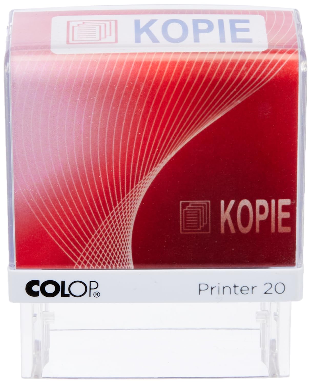 COLOP Printer 20 100639 Text Stamp with Copy with Pictogram Print in Folding Box Blue/Red