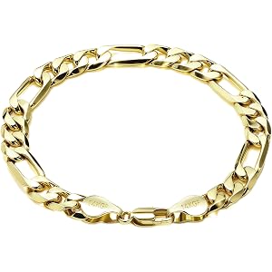 Gold Bracelets for Women & Men 14k Gold Figaro Chain Bracelet Trendy Gold Chain Dainty Chunky Charm Bracelet Statement Unisex