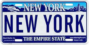 New York License Plate, Novelty NY State Car License Plate - Full Size