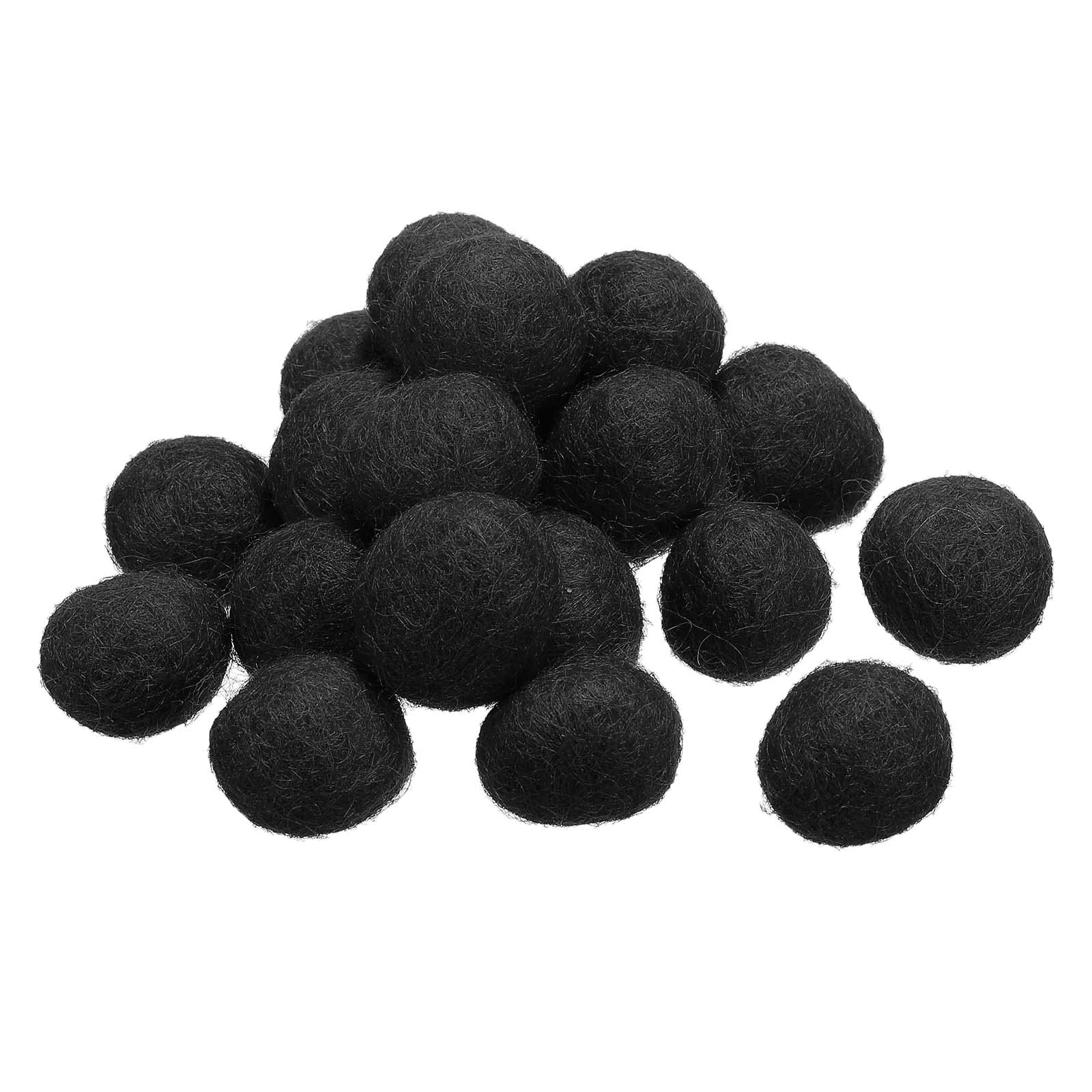 PATIKIL Wool Felt Balls Beads Wool Felting Pom 2cm 20mm Black for Home Crafts Handcrafts Project DIY Pack of 20