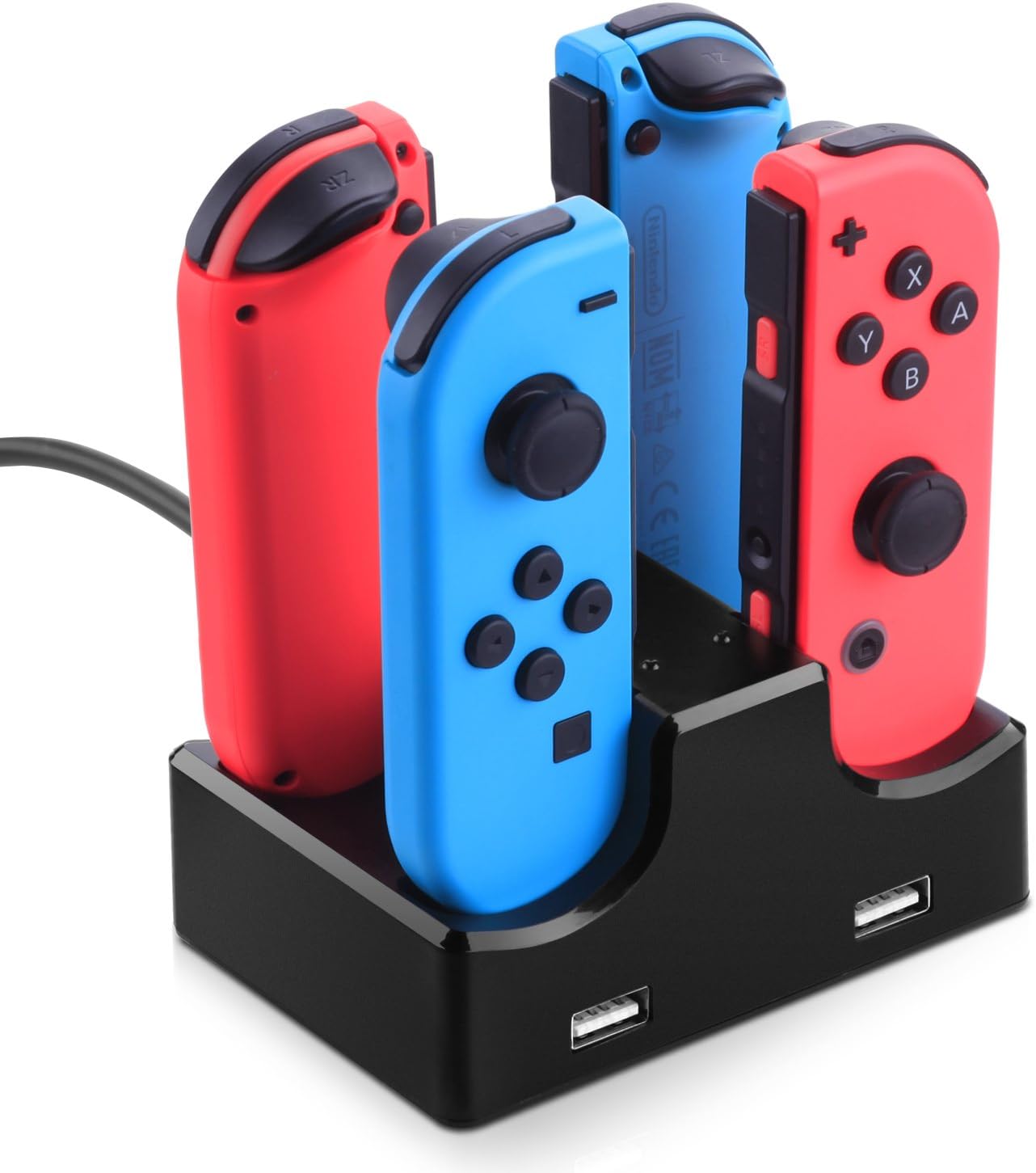 Nintendo Switch Joy Con Charger Stand, Myriann 4 in 1 Charger Docks