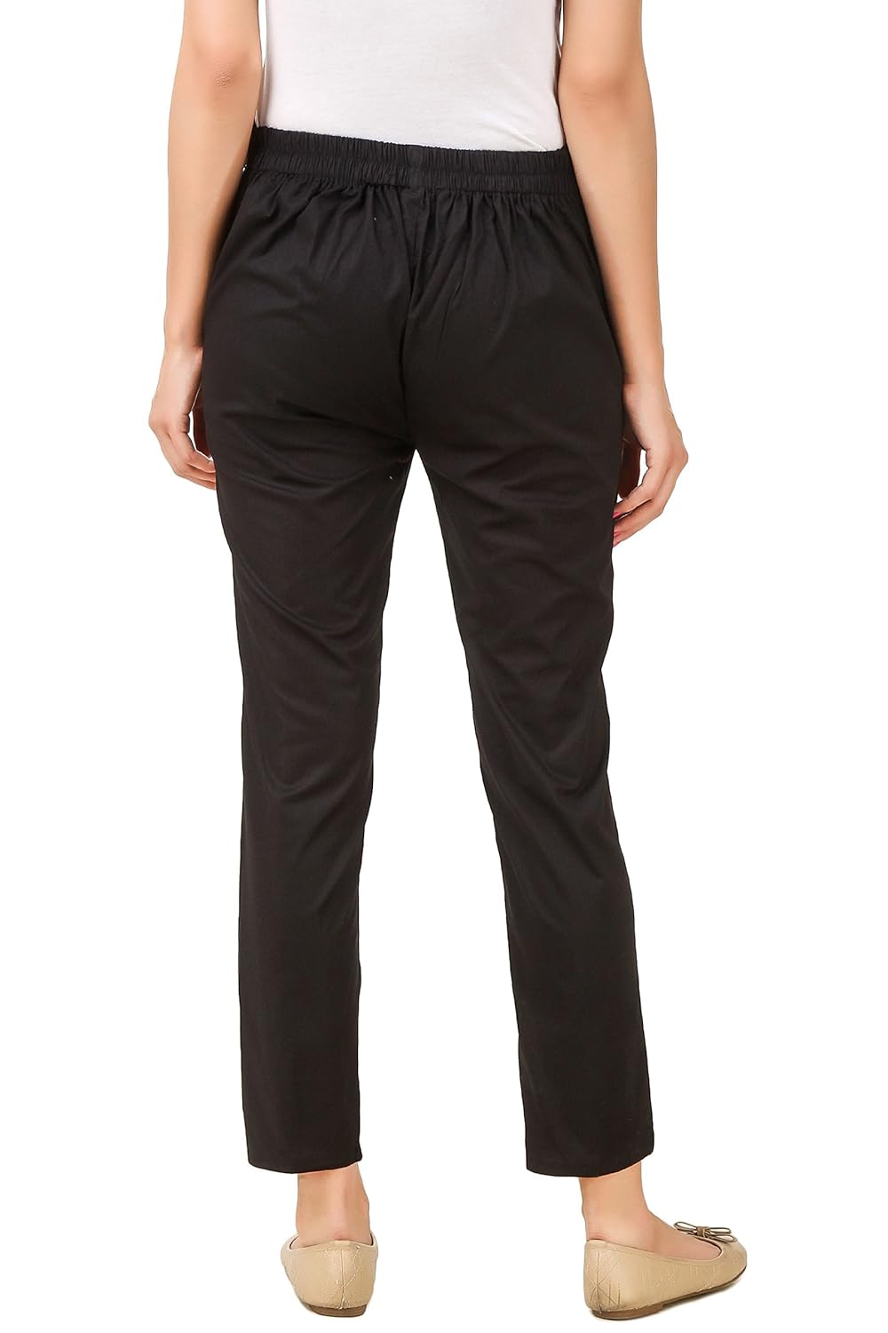 q-rious women's cotton lycra trousers/pants/chinos (pack of 2)