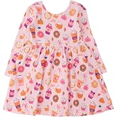 RuffleButts Baby/Toddler Girls Long Sleeve Twirl Dress - Dress with Pockets | For Female Infants And Kids, Everyday Wear, Playtime And Parties