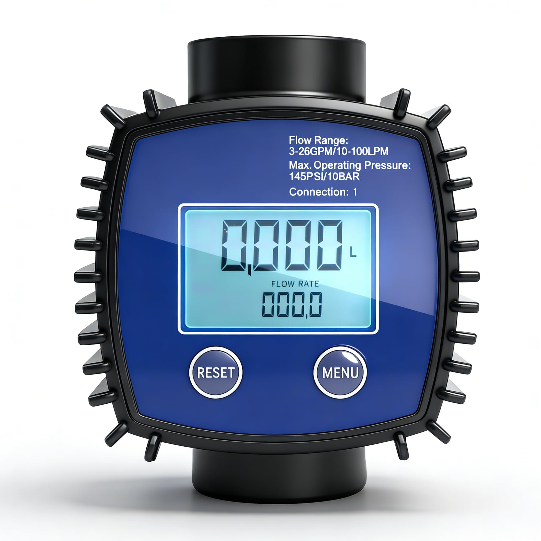 Uadme Water Flow Meter, 1" Internal Thread Digital Display High Accuracy, 5-120 L/Min Turbine Flowmeter for Diesel, Gasoline, Urea,Water, Oil