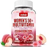 ZEGBALP Sugar-Free Womens Multivitamin 50 Plus Gummies with Calcium, Magnesium, Zinc, Vitamin A, C, D3, E, K2, B Complex, Folate, Biotin - Multi Vitamins & Minerals for Skin, Energy, Immune Support