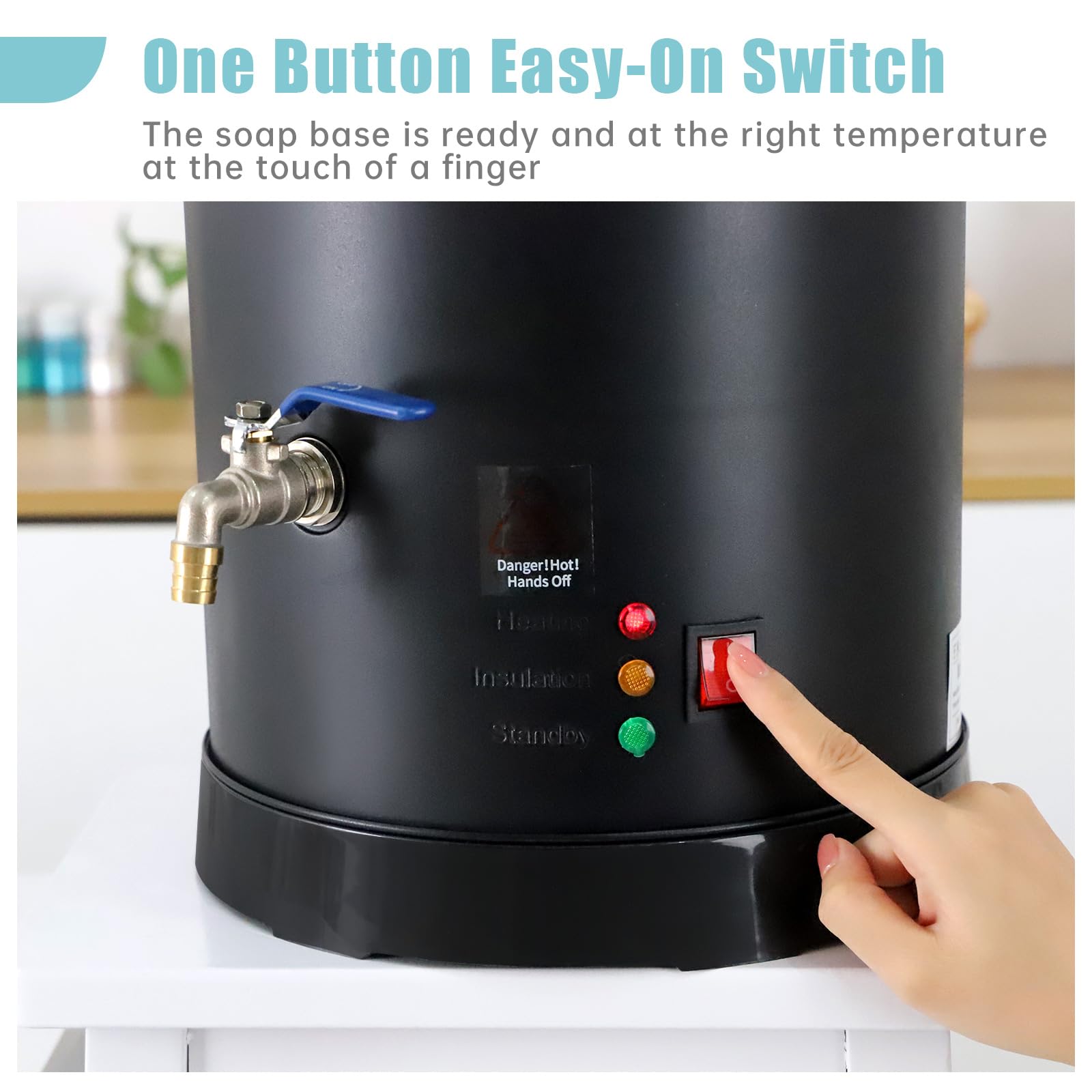 FAST MELT 24Lbs Soap Melter for Soap Making - Electric Soap Base Melting Pot Large Capacity with Heating Spout, Automatic Operation for Soap Business Easy Clean Fast Melting