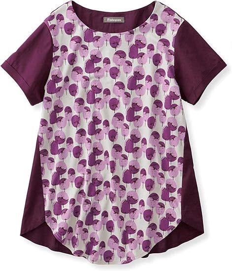 Amazon フェリシモ フィンレイソン 一枚で着映えする異素材コンビトップス Mサイズ Saarni サールニ レディース ムーミン 北欧柄 生地 Tシャツ カットソー 通販