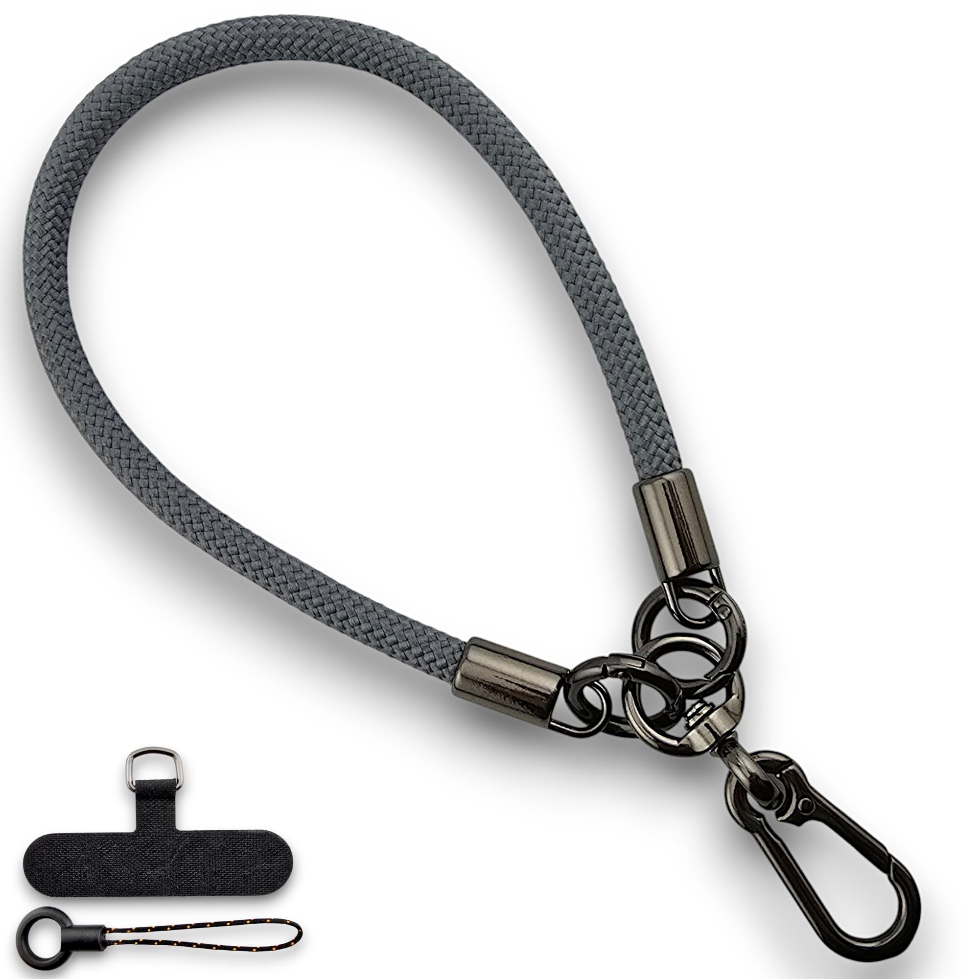 RATASK Wrist Strap Lanyard, Rope Lanyard Wrist Strap for Mobile Phones, Cameras, Keyring, Keychain,Mobile Accessory Pendant (7mm Thickness) (Grey)