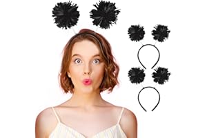 HODRME 2 Pieces Pom Pom Head Bopper-Yarn Spings Pom Headwear Party Headband for Adults and Kids