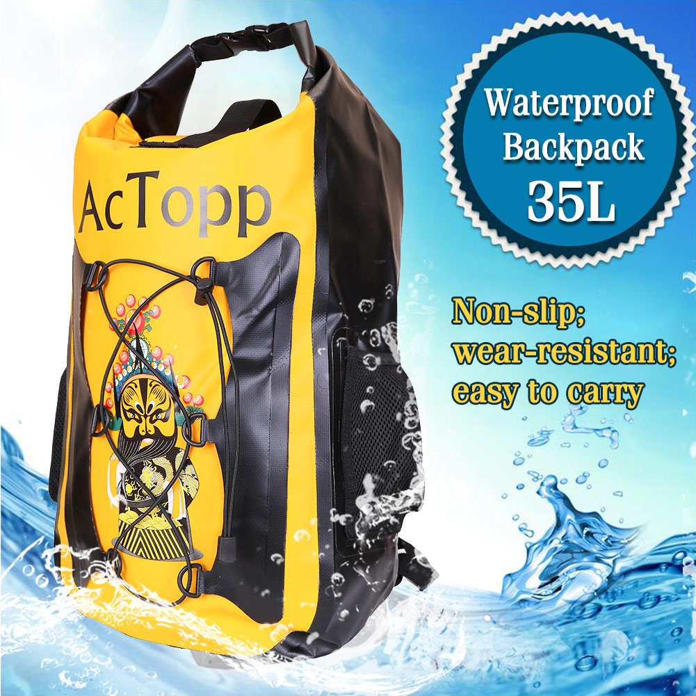 AcTopp 35/20L Waterproof Dry Bag Backpack Kayak Waterproof Bag Durable Roll Top Backpack with 2 Adjustable Shoulder Straps for Boating, Kayaking, Sailing, Rafting, Canoeing, Camping