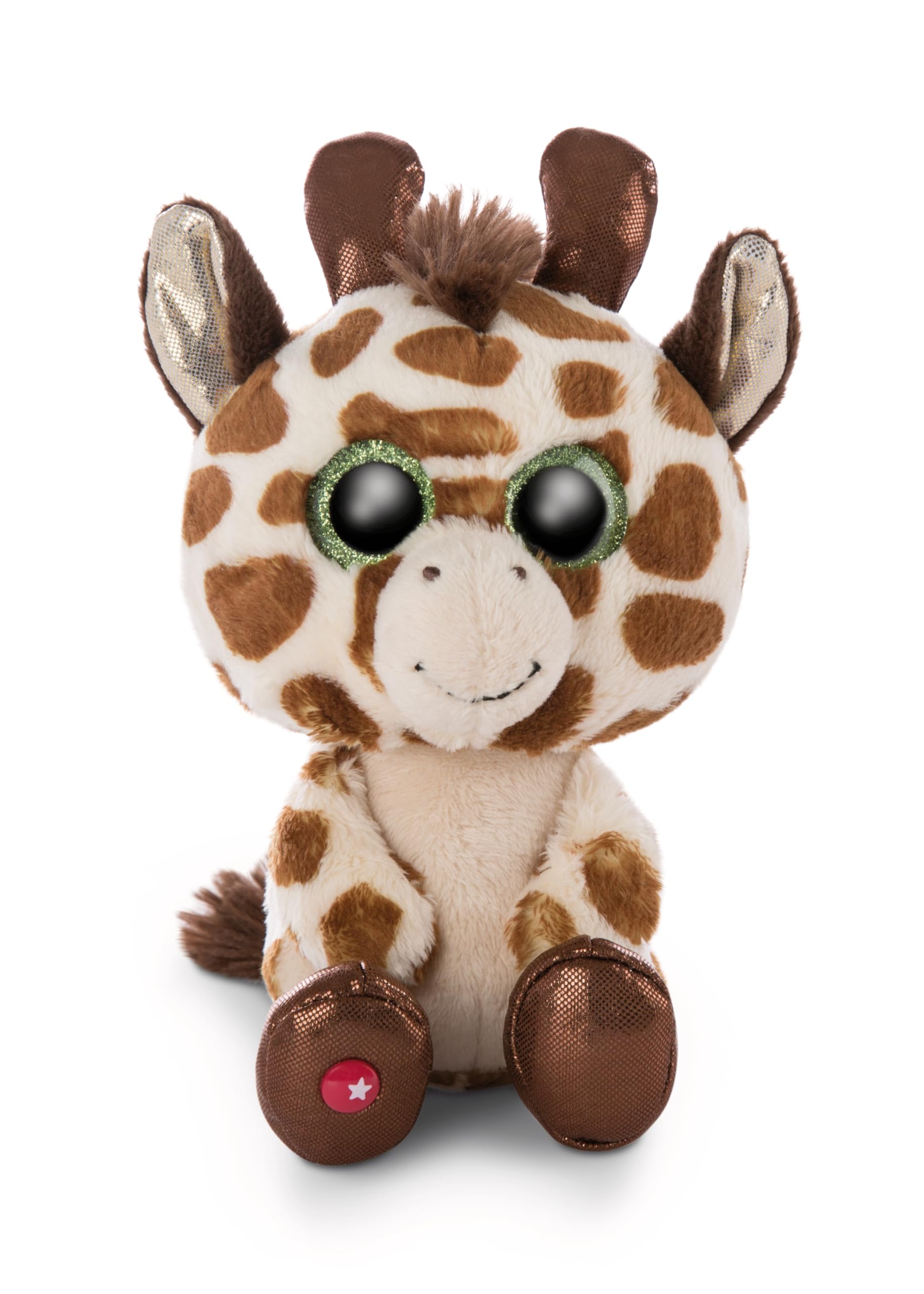 NICI Glubschis: The Original – Glubschis Giraffe toy Halla 15 cm – Cute cuddly toys – Fluffy stuffed animal with big glittery eyes – Plush Zoo animals to cuddle & play