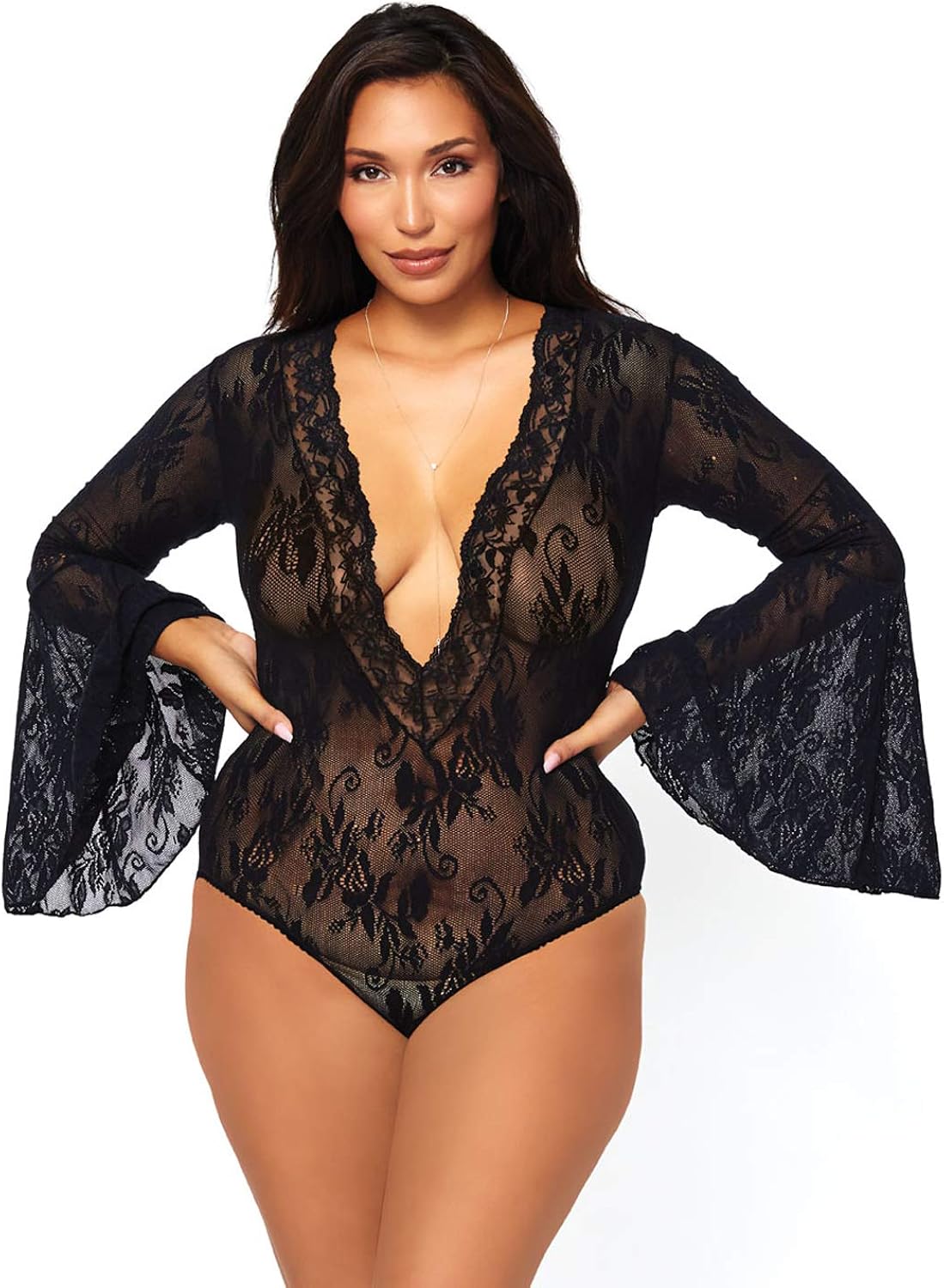 Leg Avenue Women's Plus Size Lingerie, Black: Clothing