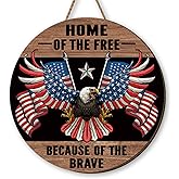 Yarcooly Memorial Day Decorations 4th of July Door Sign Thank You Veterans Patriotic Decor Memorial Day Decorations and Supplies for Home Party