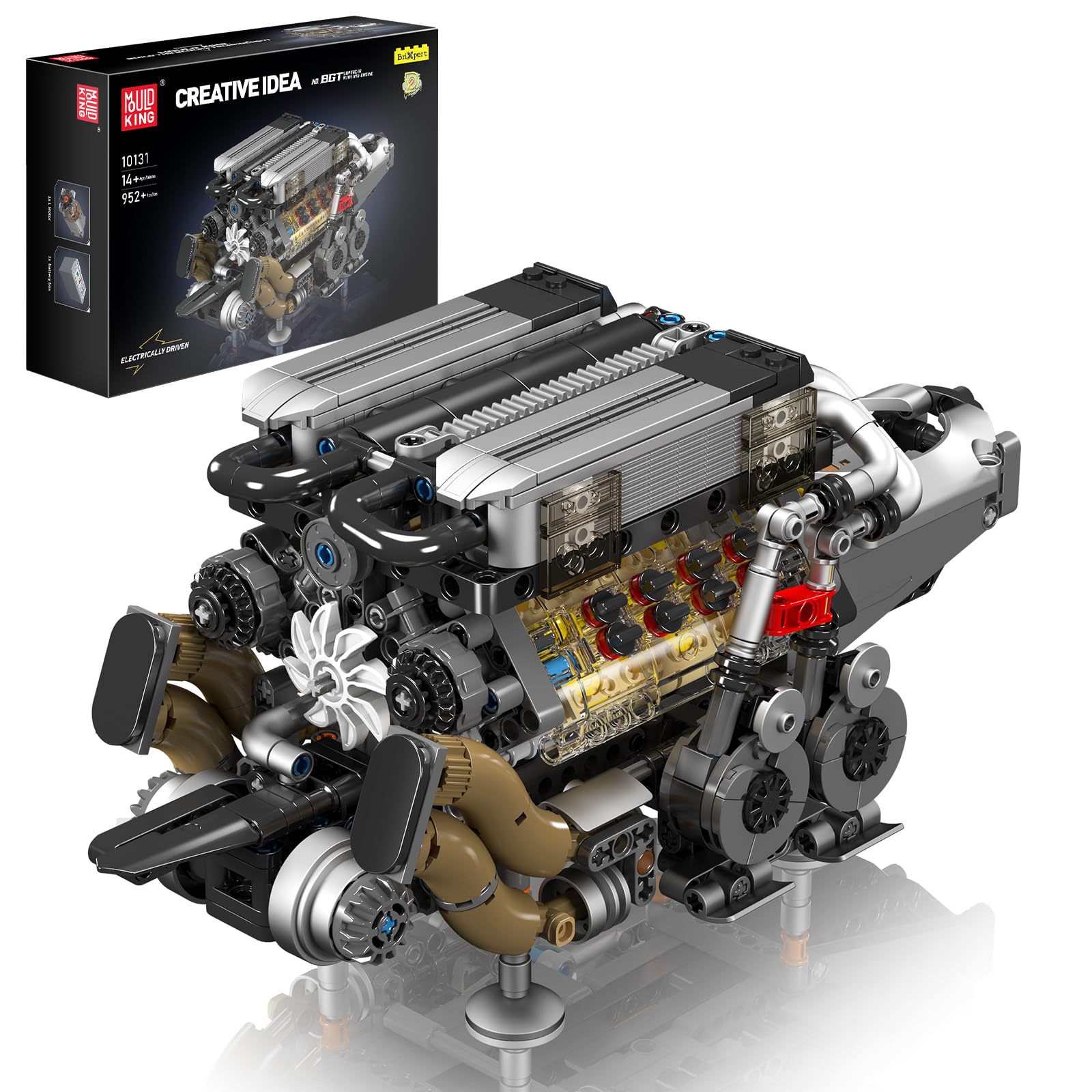Photo 1 of Mould King W16 Engine Toys Building Sets, Model Engine Kit for Adults, V8 Mini Engine Scale Model with Motor, 10131 STEM DIY Building Kits That Works, Blocks for Adults Boys Kids Aged 14+(952 Pieces)