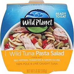 Wild Planet Ready-To-Eat Wild Tuna Pasta Salad With Organic Red Peppers, Tomatoes & Green Olives, 5.6oz, Pack Of 1