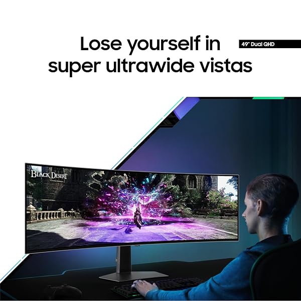 SAMSUNG 49″ ODYSSEY OLED G9 (G95SC) SERIES CURVED SMART GAMING MONITOR W QD-OLED, 240HZ, 0.03MS, AMD FREESTYLE PREMIUM PRO, G-SYNC COMPATIBLE, DUAL QHD, NEO QUANTUM PROCESSOR PRO, LS49CG954SNXZA, 2023