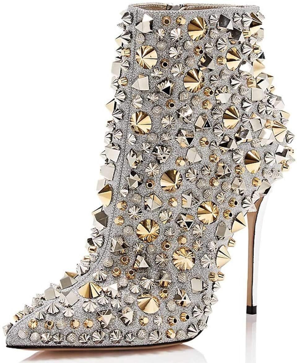 amazon silver high heels