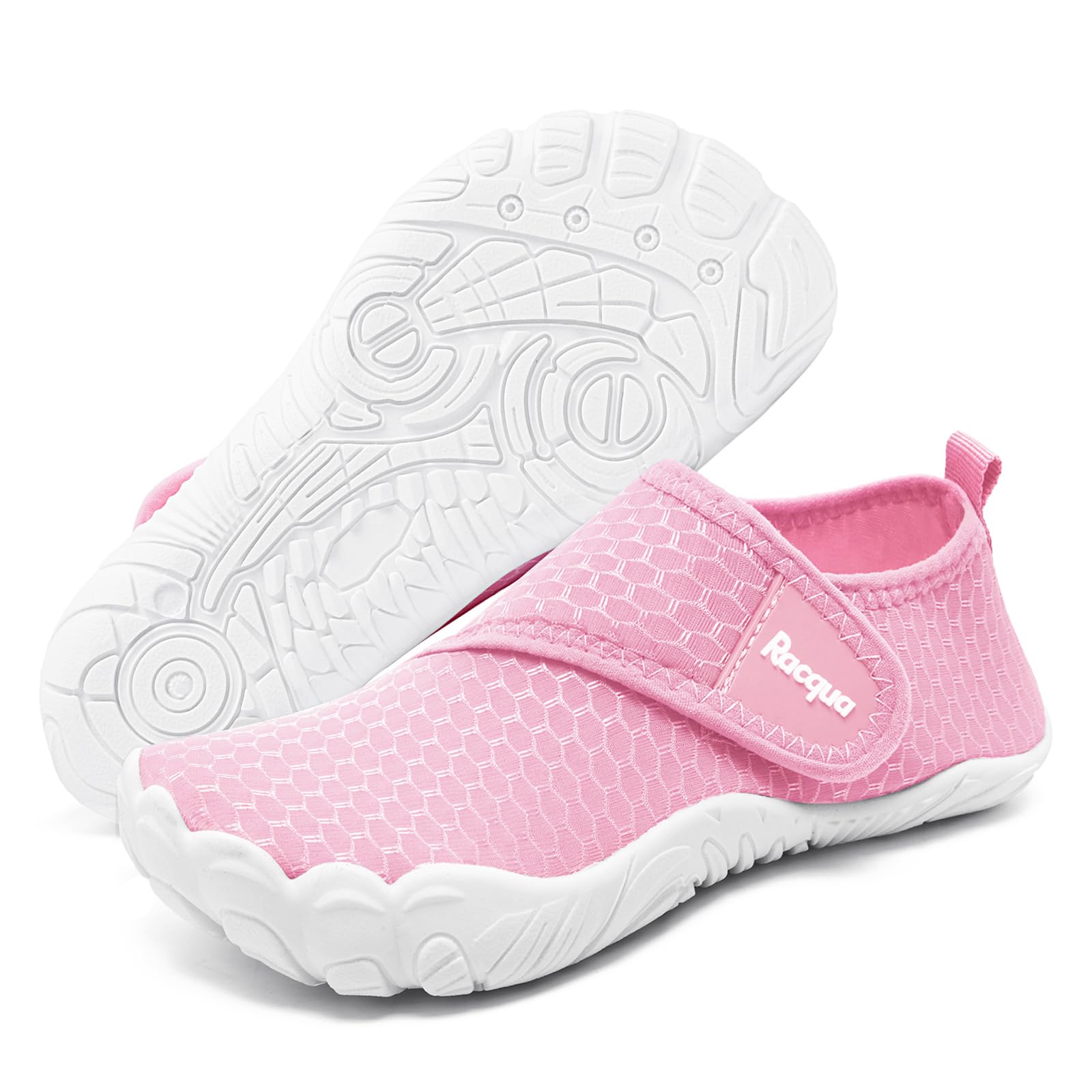 Photo 1 of Racqua Girls Kids Water Shoes Non-Slip Swim Beach Outdoor Sports Lightweight Shoes Pool Breathable Quick Dry Aqua Shoes Pink Big Kid 5.5