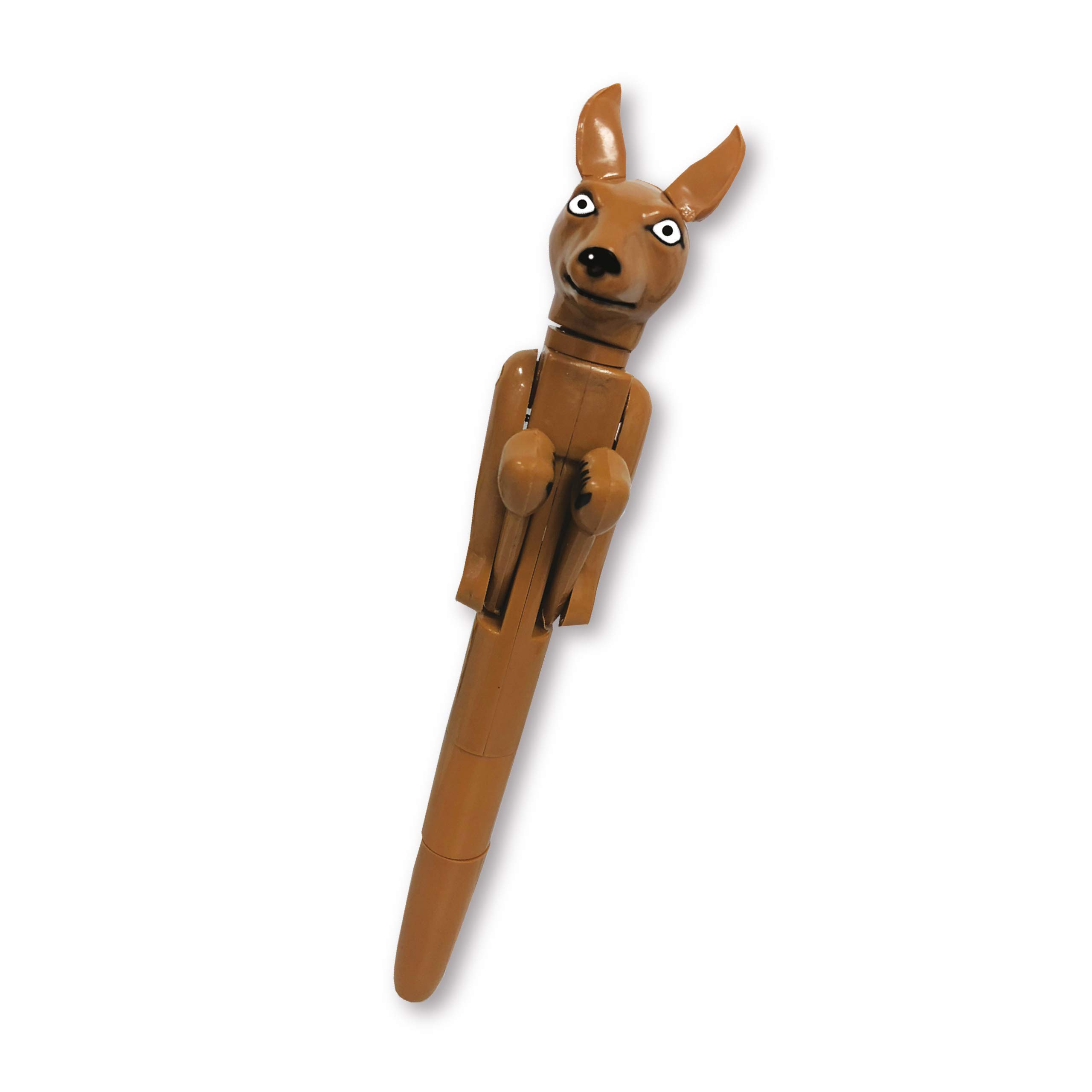 Deluxebase Mighty Writer - Kangaroo Novelty Pen from Black Ballpoint Pen with Punching Arms. Funny Animal Fidget Pen, Cute Desk Toy & School Supplies, Fun Novelty Gift Ideas & Party Bag Fillers.