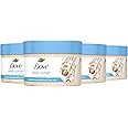 Dove Exfoliating Body Polish Scrub Reveals Visibly Smoother Skin Macadamia & Rice Milk Body Scrub That Nourishes Skin, 10.5 oz, 4 Count