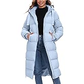 HOTIAN Womens Winter Maxi Long Puffer Coat Thicken Hooded Down Quilted Padded Jacket Winter Warm Outerwear