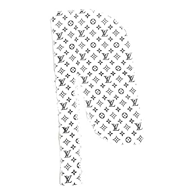 Designer Durag Silky Satin White/Black Louis LV Togo Ubuy