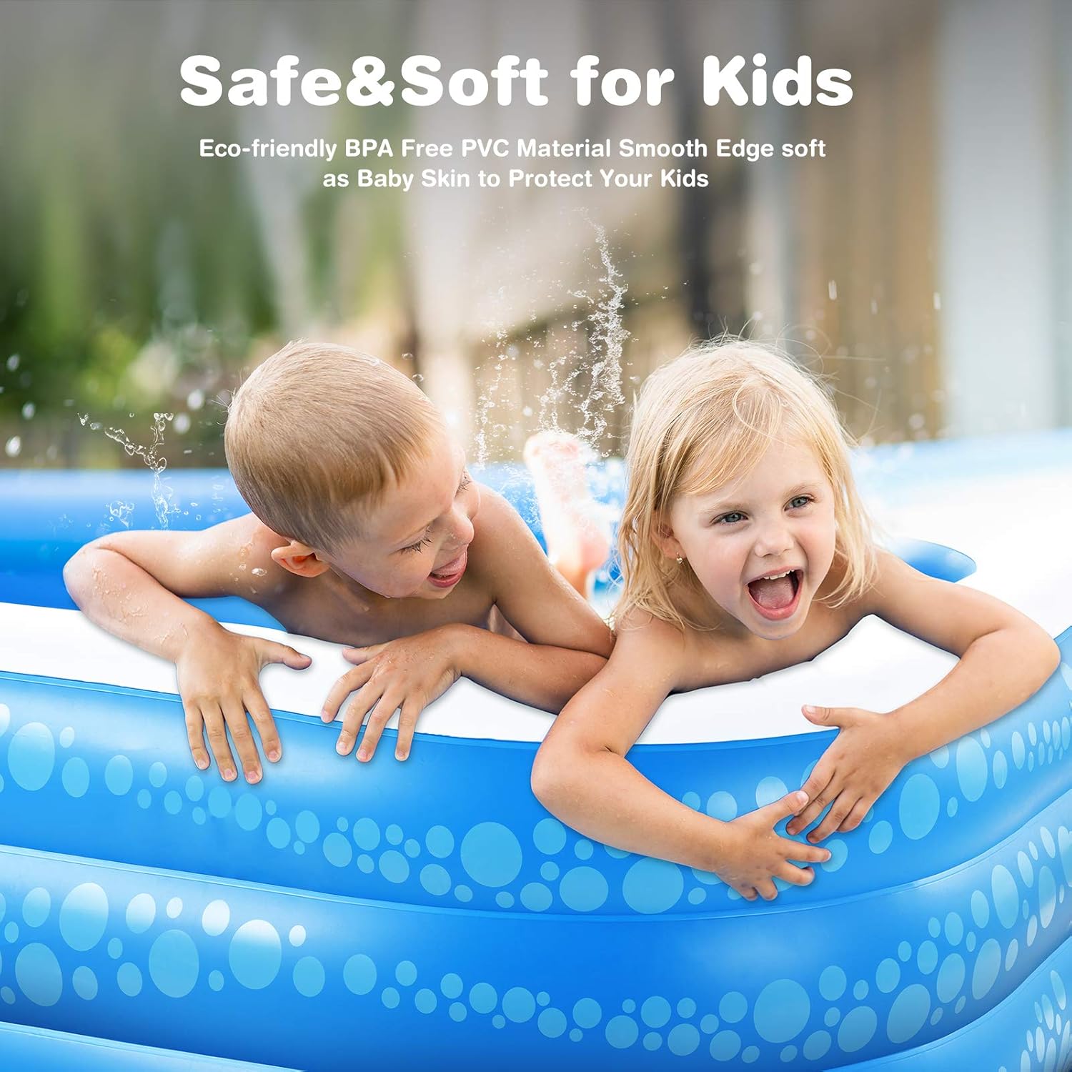Inflatable Pool, Hesung Family Swimming Pool for Kids, Toddlers, Infant, Adult, 95"" X 56"" X 21"" Full-Sized Inflatable Blow Up Kiddie Pool for Ages 3+, Outdoor, Garden, Backyard, Summer Swim Center: Toys & Games