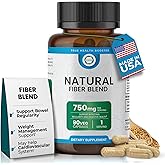 TRUEMED 3-in-1 Fiber Supplement – 750mg Organic Blend with Psyllium Husk, Chia & Flax Seed – Plant-Based Fiber Capsules for Digestive Health & Cardiovascular Wellness – Made in USA – 90 Count