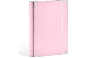 Ovesmusl PU Leather 3 Ring Binder Fits 8.5"x11" Letter Size Paper, 1 Inch Round Ring Binder Holds 200 Sheets, Notepad Paper C