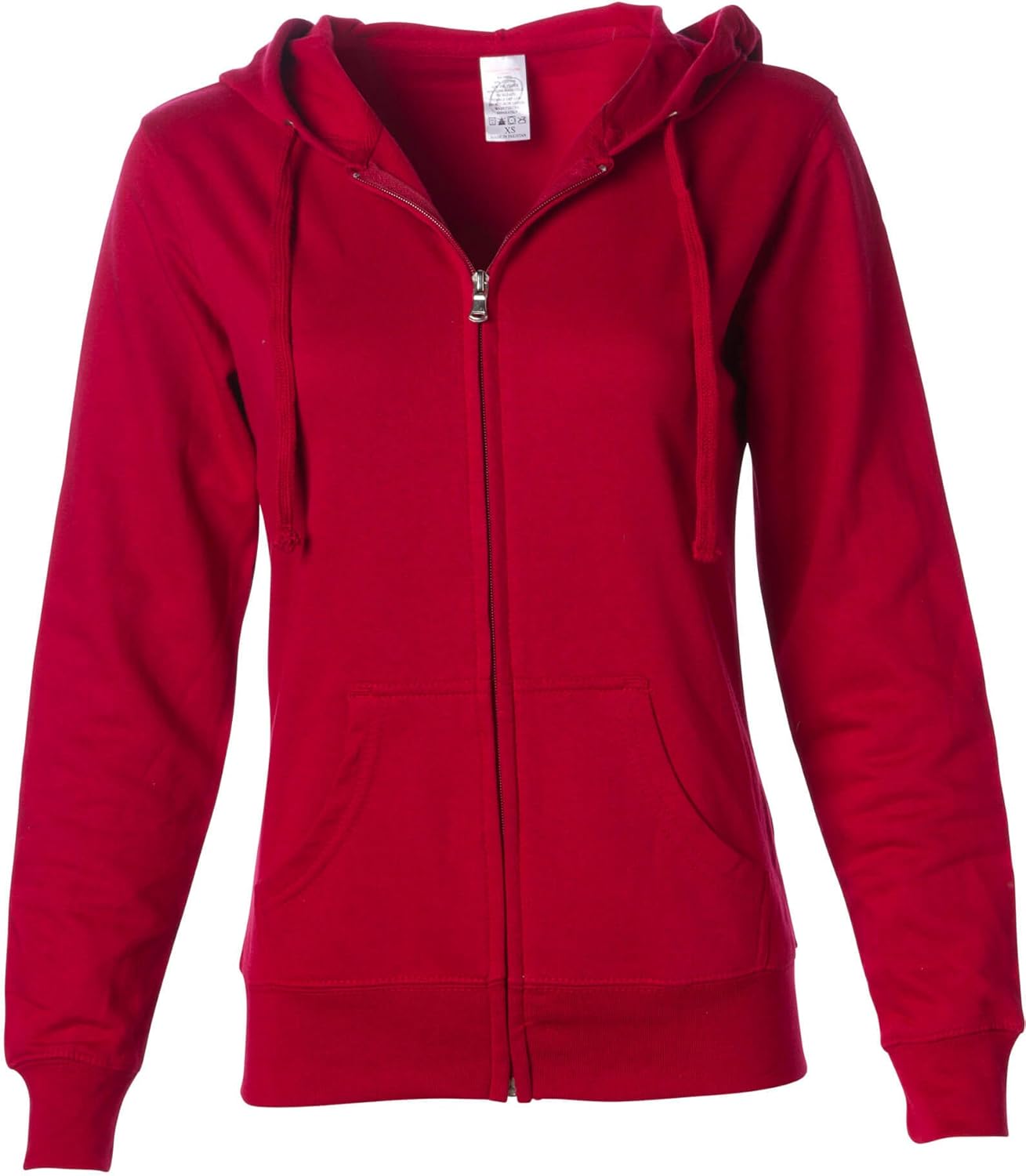 ITC Womens Slim Fit Lightweight Zip Up Hoodie Jacket XS Red at Amazon
