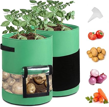 Amazon Co Jp ポテト栽培バッグ ガーデン野菜プランター ハンドル付き 収穫フラップ付き 野菜 トマト 人参 玉ねぎ用 ホーム キッチン Amazon Co Jp ポテト栽培バッグ ガーデン野菜プランター ハンドル付き 収穫フラップ付き 野菜 トマト 人参 玉ねぎ用 ホーム キッチン