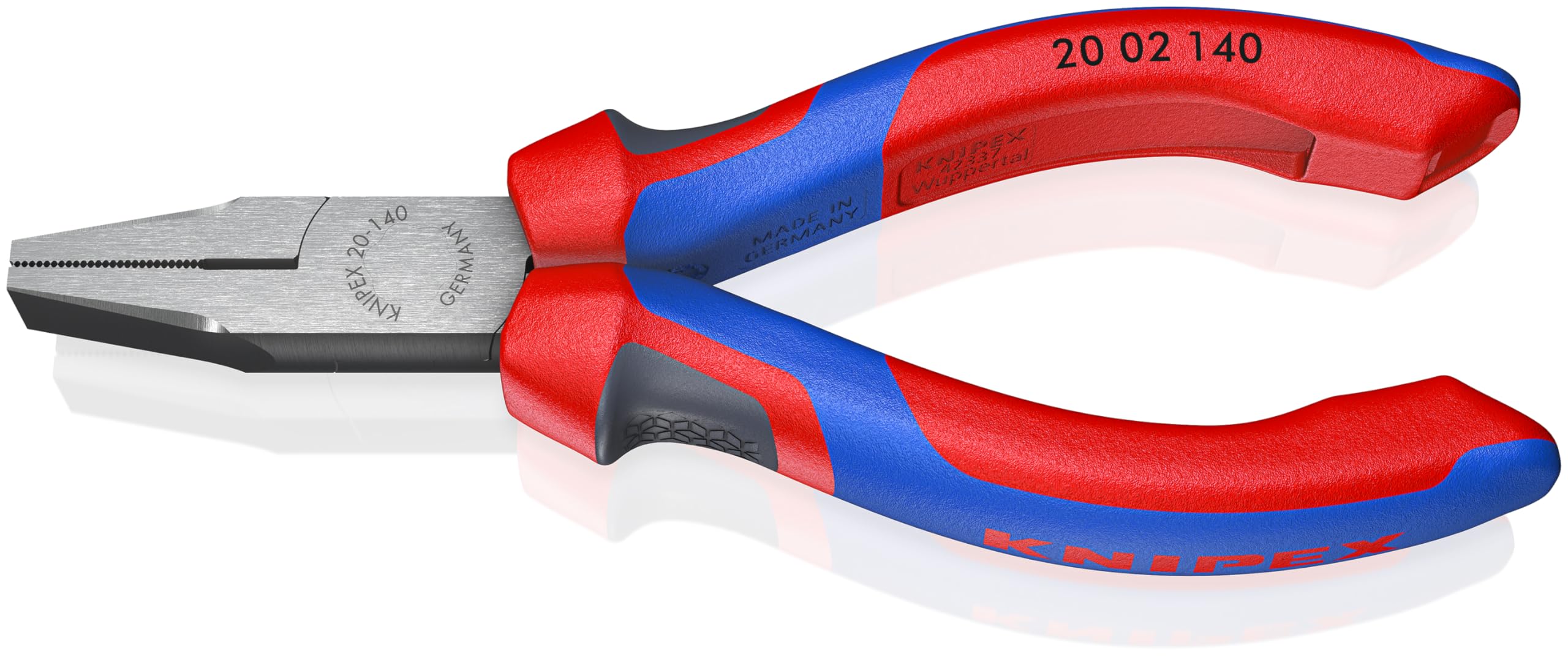 KNIPEX Flat Nose Pliers with Comfort Handles 140 mm, 20 02 140