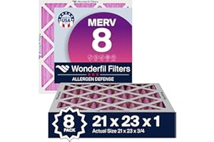 21x23x1 MERV 8 (4 Pack) | Wonderfil Filters | Pleated HVAC Design | Perfect Fit for AC & Furnace Systems | Actual Size: 21" x 23" x 0.75"