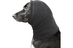 BRKURLEG Quiet Ears for Dog, Dog Ear Muffs for Noise Protection,Knitted Dog Winter Hats, Dog Calming Hoodie, Pet Cats and Dogs Grooming Bathing Calming Drying Ear Muffs (Grey, L)