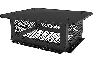 Hahaemall Chimney Cap, 18" x 22" Chimney Cover, Chimney Rain Caps, Adjustable Fireplace Chimney Caps for Outside to Fit Existing Clay Flue Tile Sizes, Black