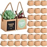 60 Pcs Succulent Wrap Bags, 2.5Inch Kraft Paper Succulent Favor Boxes with Waterproof Coating, Handheld Present Wrap Boxes, Includes 120 Stickers, Ideal for Weddings and Parties