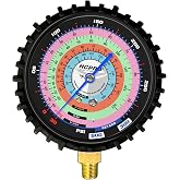 HCPRO G80L2F Low Side Replacement Gauge for R410a R22 R404a R134a - 30 in.Hg to 500 PSI 3-1/8 Inch HVAC Refrigeration Pressure Gauge