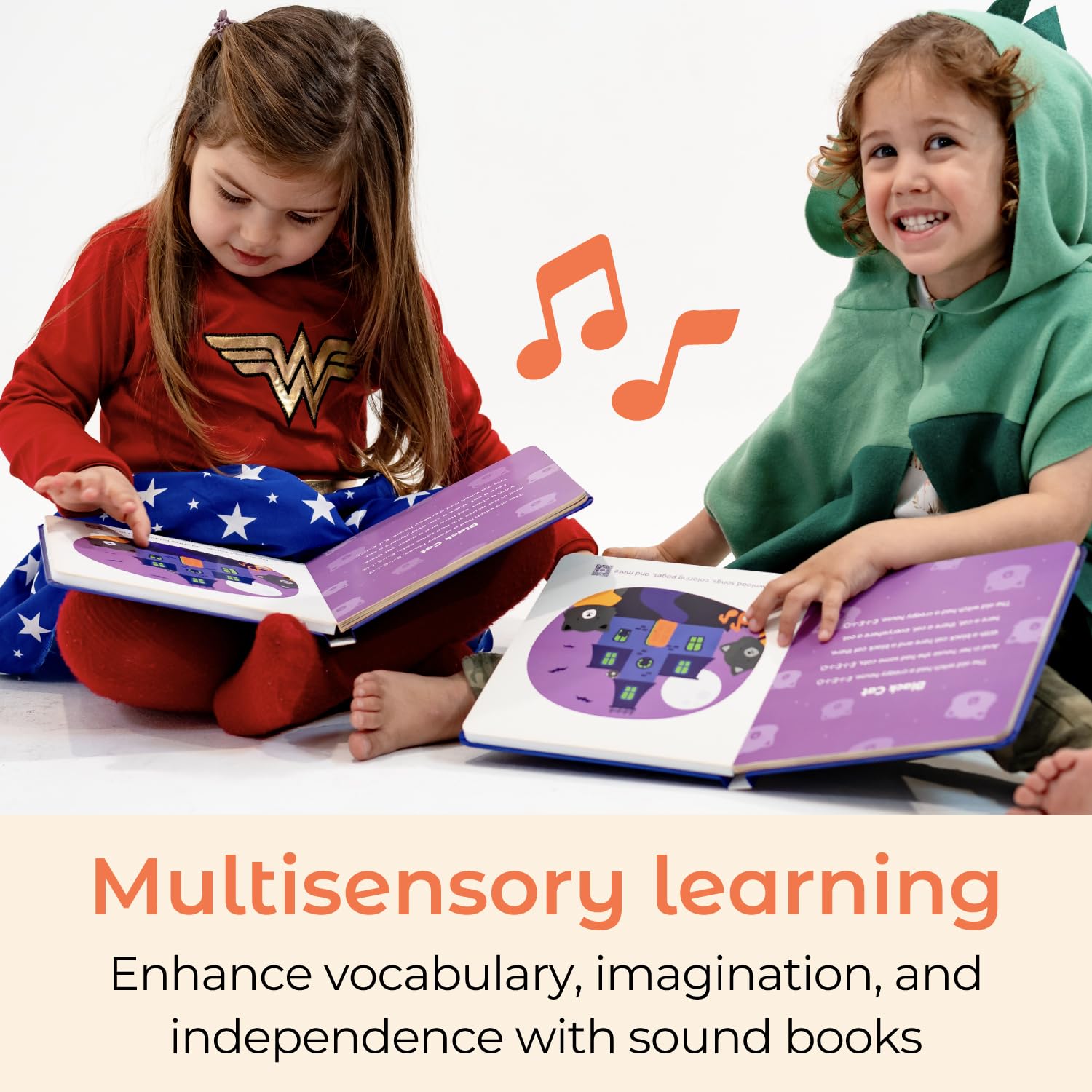 Cali's Books Halloween Books for Kids - Glow in The Dark Musical Book for Toddlers 1-3, Halloween Toys Singing Music Book, USB-C Rechargeable Baby Nursery Rhymes Learning Song Toy for 2 Year Old