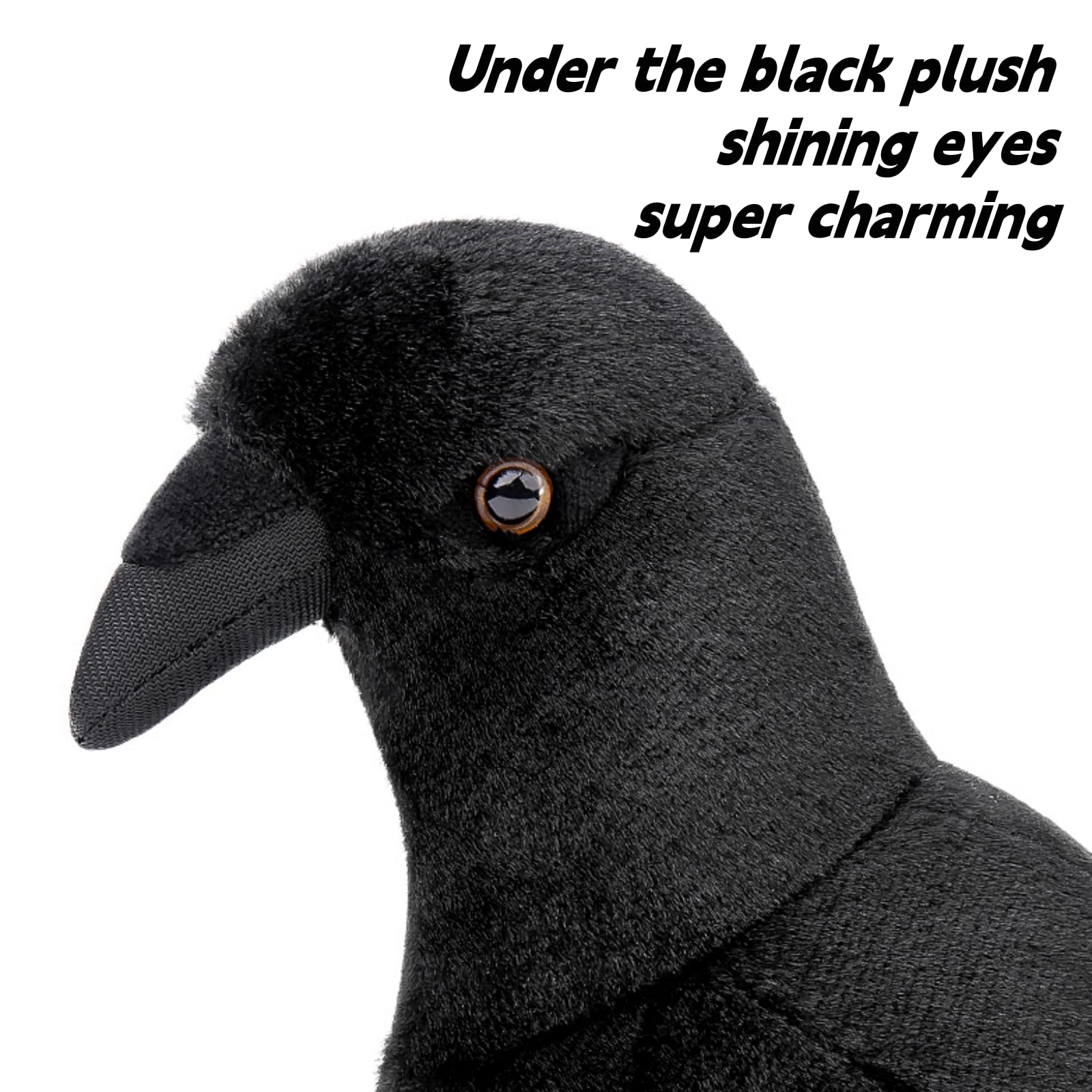 Condition photo showing As Is for frankiezhou crow stuffed animal-black 7.9",lifelike crow plush toy,bird toys for kids,crow gifts for