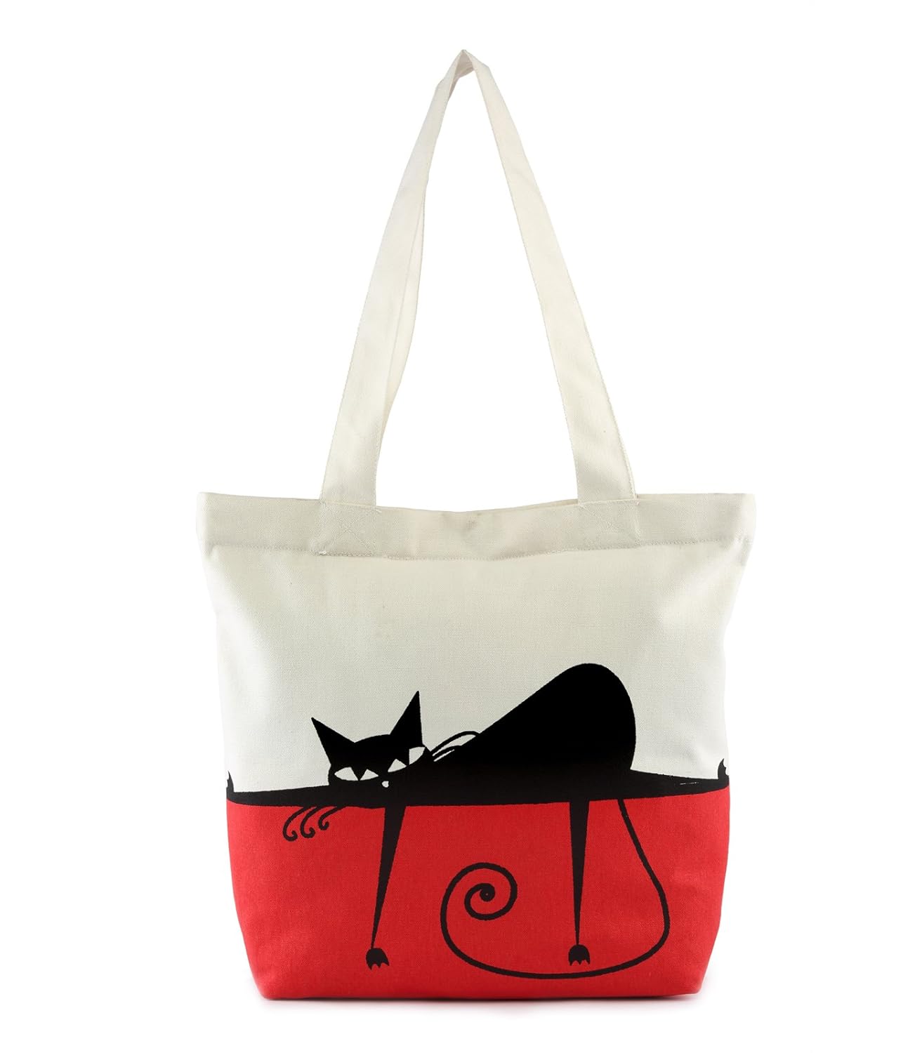 vivinkaa multi cat printed tote bag with zip for women