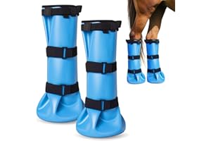 COMFPET 2 Piece Hoof Soaking Boot for Hoof Problems, White Line Disease, Thrush, Abscess Horse Soaker Bag, Hooves Care Treatment