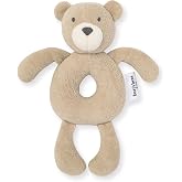 Burt's Bees Baby Unisex Infant Rattle Toy, Nursery Sensory Animal Plush Made with 100% Organic Cotton Shell and Polyester Fill, Sweet Bear, Bunny, or Dog Stuffed Animals for Babies
