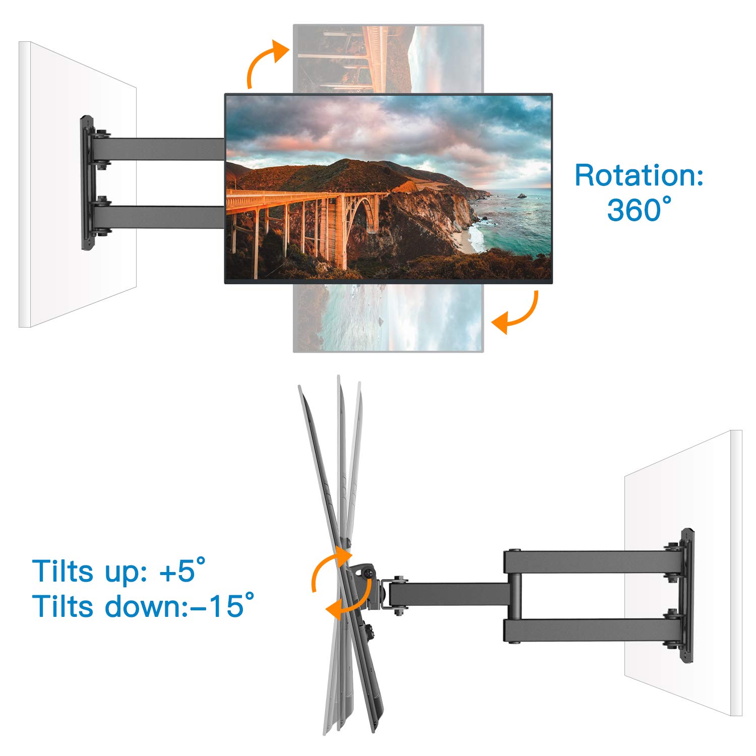 Soporte De Pared Para Tv 13 42 Vesa 200x200mm Max Mejor Angulo De