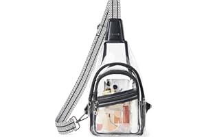 MROEDE Clear Bag for Stadium Events Approved 4-Pockets Clear Sling Bag for Women Men Clear Crossbody Purse for Concert Sport