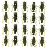 FOYTOKI Cricket Soft Fishing Lures | 20 Pcs Artificial Reusable Baits Lightweight Compact Lures for Freshwater and Saltwater Fishing